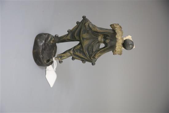A. Gilbert. An Art Deco ivory and bronze figure of a Pierrette, H. 22cm